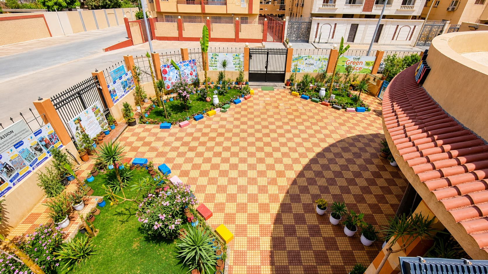 Secure outdoor play area